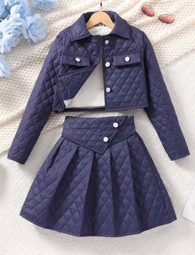 کت و دامن دخترانه. ست کت و دامن. جکت و دامن پاییزه. ست بچگانه.