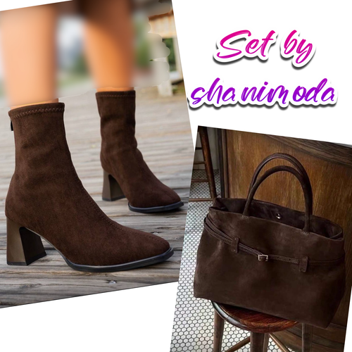 ست کیف و کفش. بوت زنانه. کفش زنانه. کیف زنانه. کیف جیر. بوت جیر
