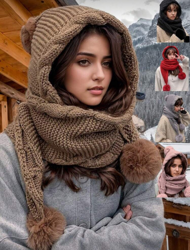 کلاه شال. کلاه شال زنانه. کلاه شال دخترانه کلاه شال بافت