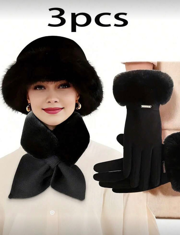 کلاه و شال زنانه. ست کلاه وشال. دستکش زنانه