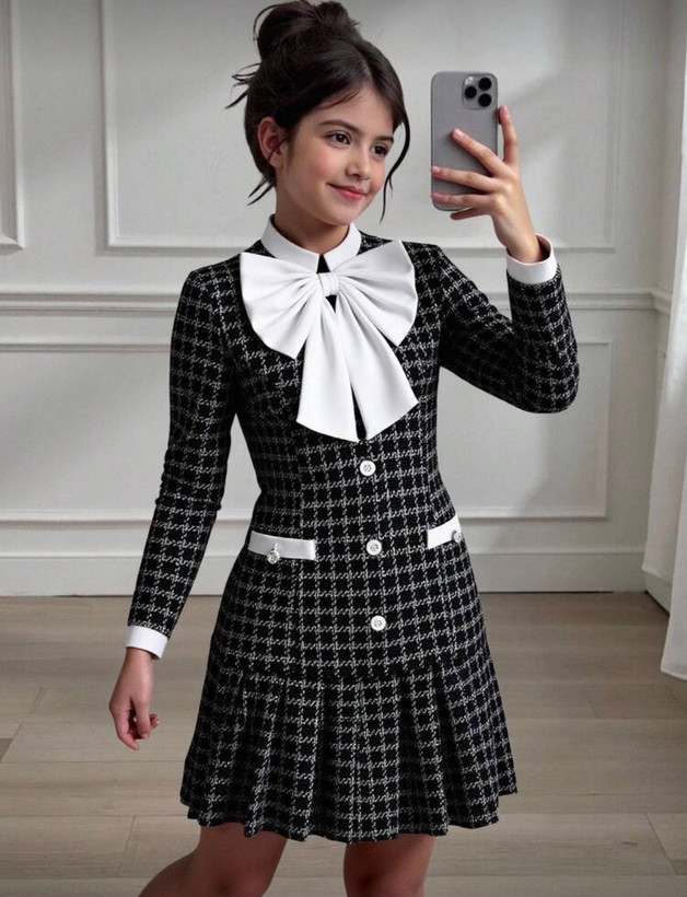 پیراهن دخترانه. پیراهن بچگانه. پیراهن آستین بلند