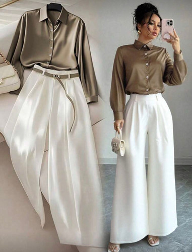 ست زنانه. شومیز و شلوار زنانه. ست شومیز و شلوار. شومیز ساتن