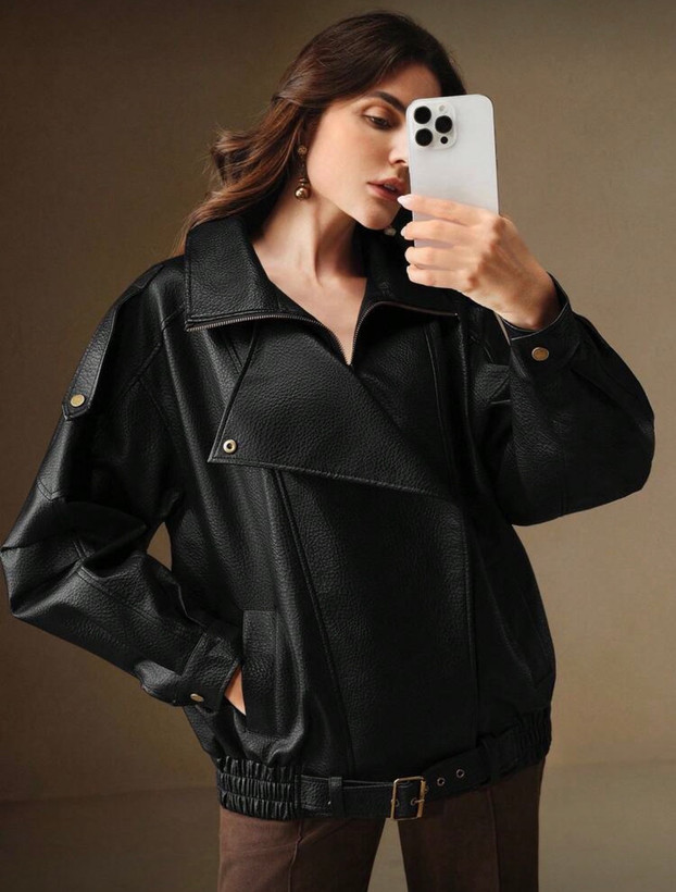 کت چرم زنانه برند shein